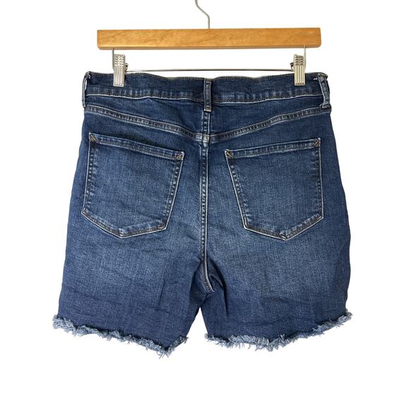 Ana Demin Jean Shorts High Rise Distressed Fray Hem Medium Wash Women’s Size 10 - Picture 4 of 6